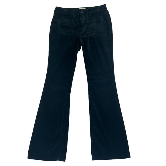 Pilcro Pants Women's Size 26 The Icon Dark Blue Corduroy Flared Mid Rise - Picture 1 of 11